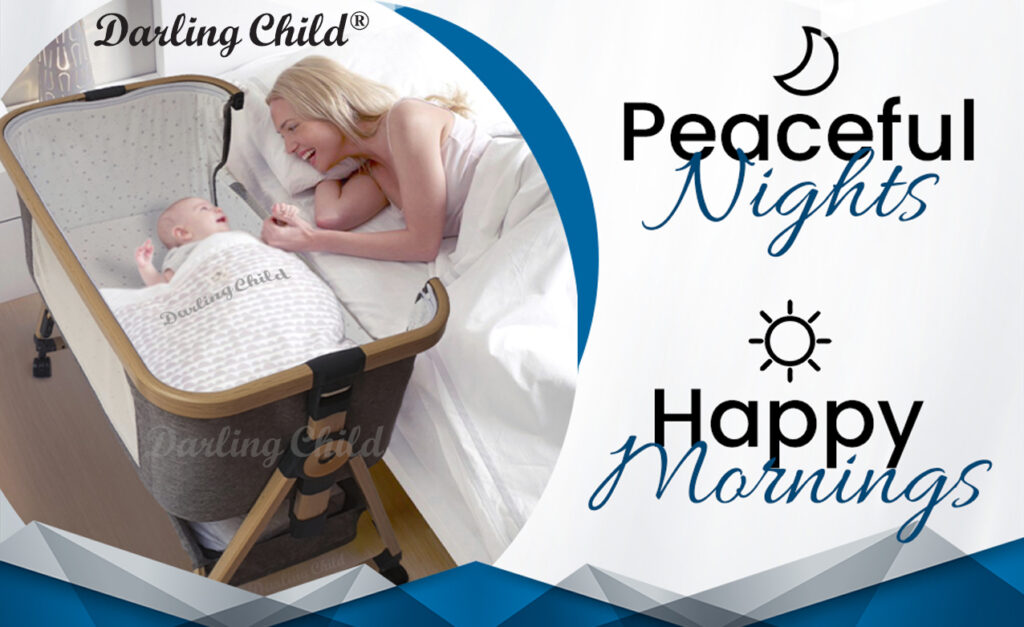 Baby Bassinet on Wheels 3-in-1: Bedside Co-Sleeper Crib & Moving Bed & Rocking Cradle. Convertible, Foldable and Portable - 6