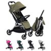 Colugo The One Stroller - Lightweight Easy Fold Compact Toddler Stroller and Baby Stroller for Travel, Large Storage Basket, One Hand Fold, Includes Raincover, Bumper Bar, Cupholder (Olive)
