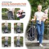 COOL KIDS X5 Matrix Stroller - Lightweight Baby Stroller - Gravity Automatic Self Folding Travel Stroller for Airplane, One-Hand Folding Toddler Stroller, Compact Umbrella Stroller(Black)
