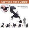 COOL KIDS X5 Matrix Stroller - Lightweight Baby Stroller - Gravity Automatic Self Folding Travel Stroller for Airplane, One-Hand Folding Toddler Stroller, Compact Umbrella Stroller(Black)
