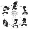 CYBEX Eezy S Twist +2 V2 Baby Stroller with 360Â° Rotating Seat for Infants 6 Months and Up - Compatible with CYBEX Car Seats, Moon Black