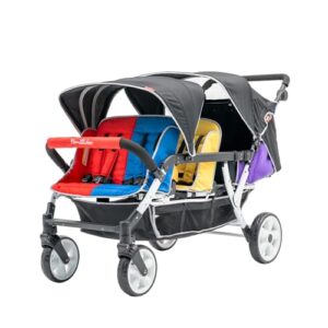 Familidoo H6E 6 seat Baby Stroller- Double Canopy - Daycare Strollers with 5 Point Safety Harness - Backseat footrest Extension for 0 to 36 Months