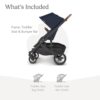 UPPAbaby Cruz V2 Stroller Full-Featured Stroller With Travel System Capabilities Toddler Seat, Bumper Bar, Bug Shield, Rain Shield Included Noa (Navy Carbon Frame Saddle Leather)