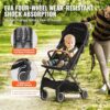 VEVOR Standard Baby Infant Stroller, Toddler Stroller with 95Â°-150Â° Adjustable Backrest & & 0/90Â°Adjustable Footrest & One-Click Folding, Newborn Stroller with Cup Holder and Carry Bag, Black