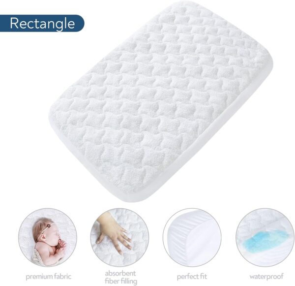 Darling Child Bassinet Mattress Pad Cover 32" x 18"- The protector Fits also: Arms Reach, Clear-Vue, Cambria, RONBEI, Chicco, Lulla, Go Primo... - Image 3