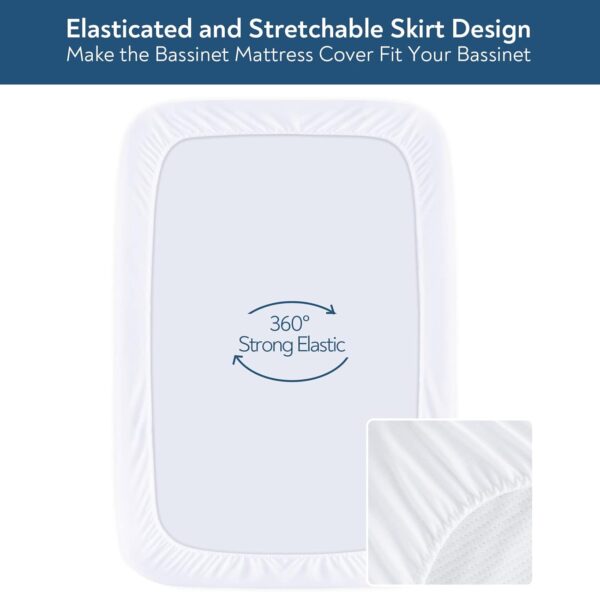 Darling Child Bassinet Mattress Pad Cover 32" x 18"- The protector Fits also: Arms Reach, Clear-Vue, Cambria, RONBEI, Chicco, Lulla, Go Primo... - Image 4