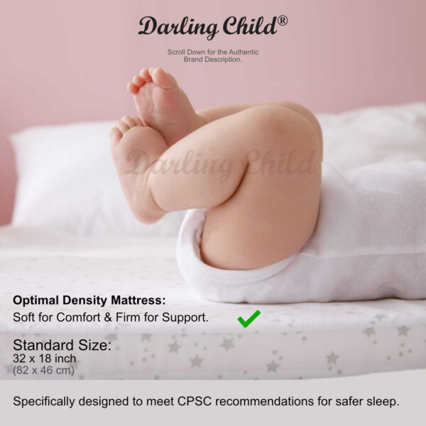 Darling Child Portable Newborn Baby Bassinet Crib, 3-in-1 Convertible Cot: Bedside Co-Sleeper in Bed, Rocking Cradle & Rolling Bassinet for Baby. Foldable Mini Crib with Wheels, Mattress & Mosquito Net. Wood Finish - Image 7