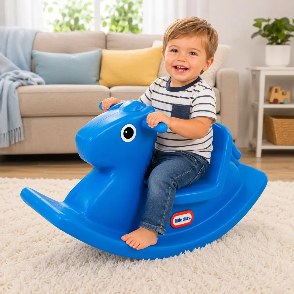Little Tikes rocking horse blue ride-on toy for toddlers