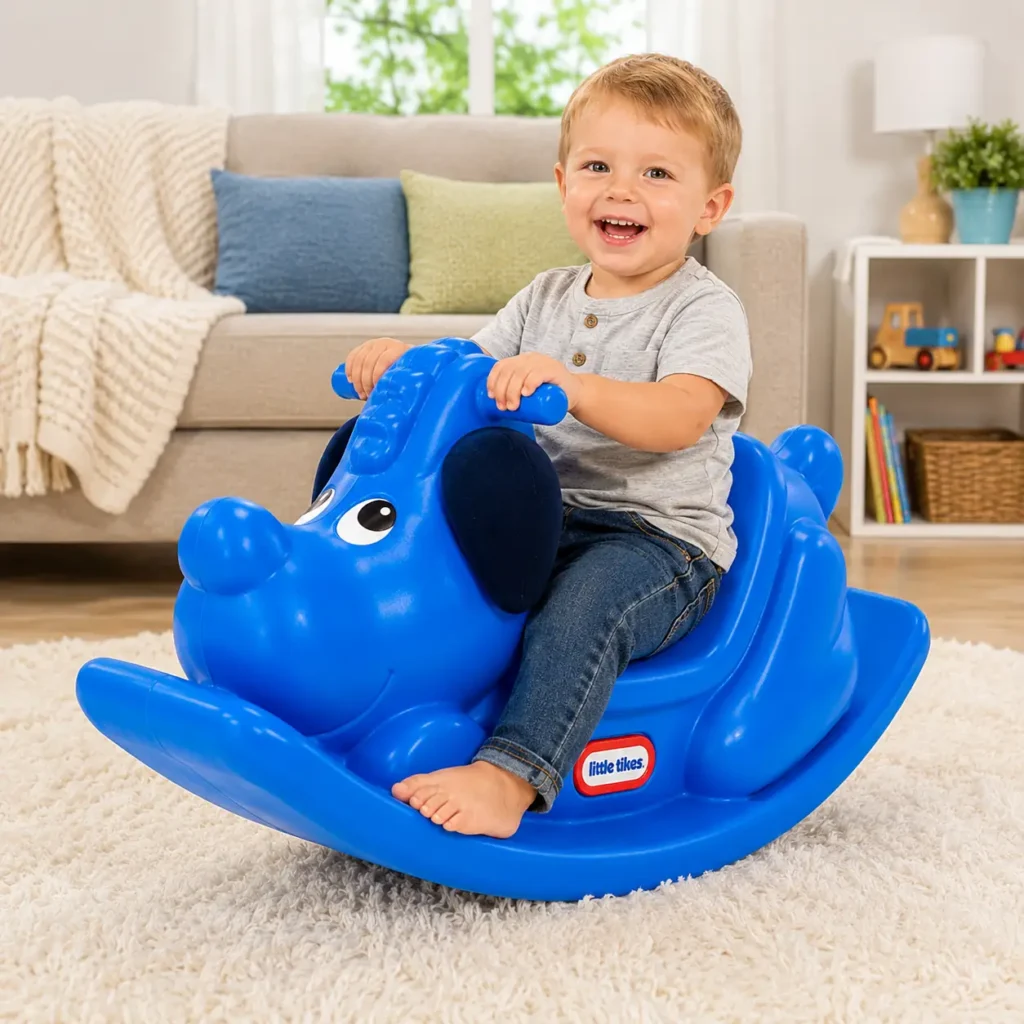 Little Tikes rocking horse in blue for toddlers